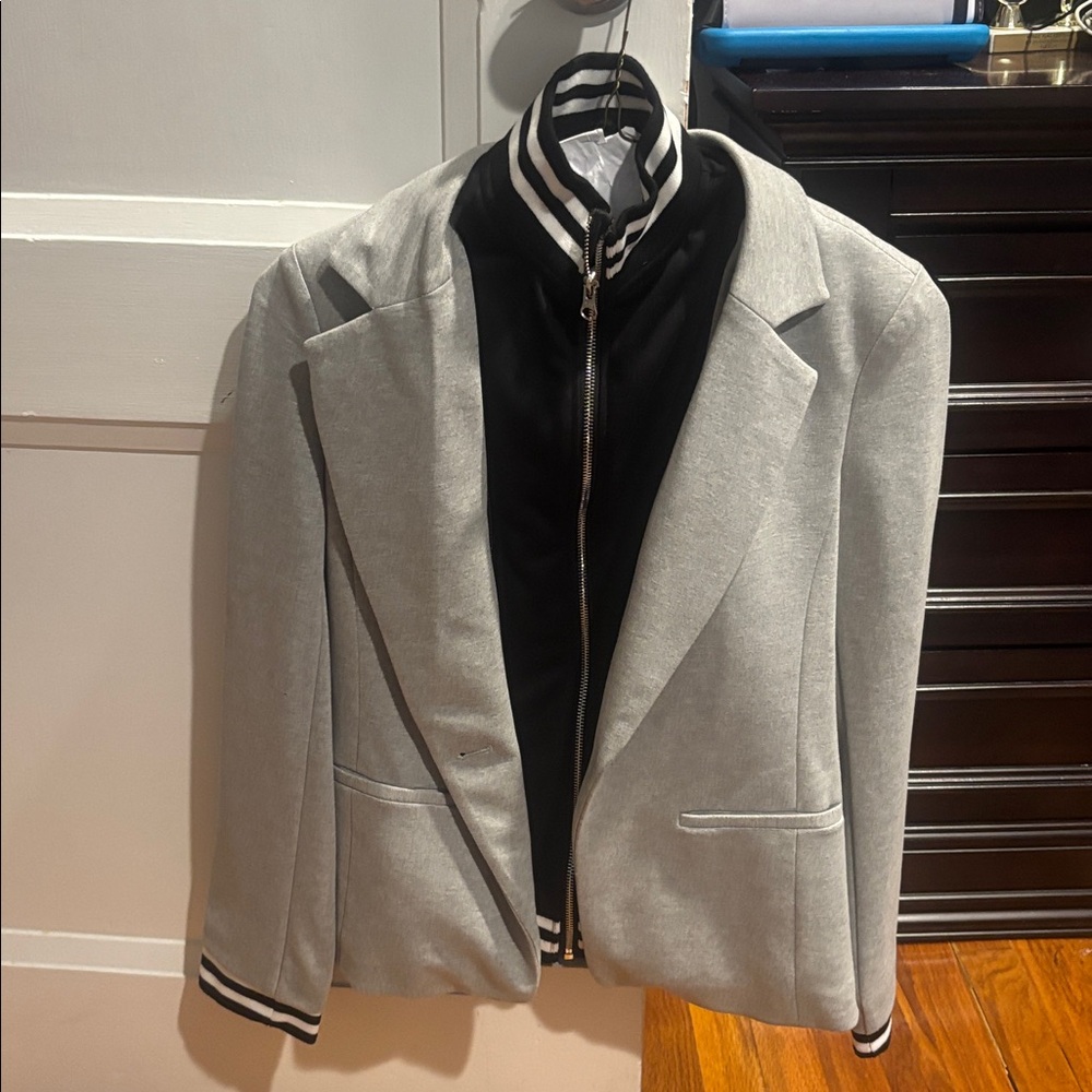 Central Park West Gray and Black Jacket